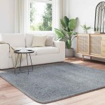 vidaXL Covor shaggy cu pom înalt, NAVARRA, gri argintiu, 200x200 cm