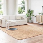 vidaXL Covor shaggy cu pom înalt, NAVARRA, bej, 240x240 cm, poliester