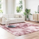 vidaXL Covor shaggy cu pom înalt, NAVARRA, roz praf, 240x240 cm