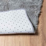 vidaXL Covor shaggy cu pom înalt, NAVARRA, gri argintiu, 240x240 cm