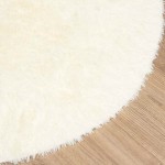 vidaXL Covor shaggy cu pom înalt, NAVARRA, crem, 100x100 cm, poliester