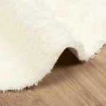 vidaXL Covor shaggy cu pom înalt, NAVARRA, crem, 100x100 cm, poliester