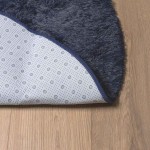 vidaXL Covor shaggy cu pom înalt, NAVARRA, bleumarin, 100x100 cm