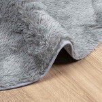 vidaXL Covor shaggy cu pom înalt, NAVARRA, gri argintiu, 100x100 cm
