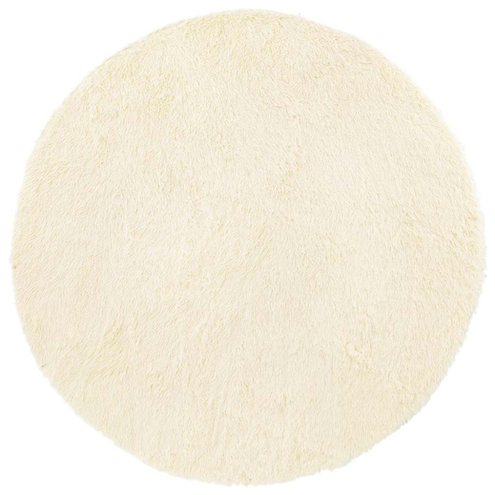 vidaXL Covor shaggy cu pom înalt, NAVARRA, crem, 120x120 cm, poliester