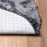 vidaXL Covor shaggy cu pom înalt, NAVARRA, gri închis, 120x120 cm
