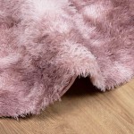 vidaXL Covor shaggy cu pom înalt, NAVARRA, roz praf, 120x120 cm