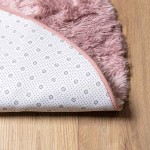 vidaXL Covor shaggy cu pom înalt, NAVARRA, roz praf, 120x120 cm