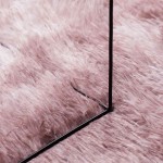 vidaXL Covor shaggy cu pom înalt, NAVARRA, roz praf, 120x120 cm