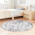 vidaXL Covor shaggy cu pom înalt, NAVARRA, gri deschis, 120x120 cm