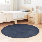 vidaXL Covor shaggy cu pom înalt, NAVARRA, bleumarin, 120x120 cm vidaXL Covor shaggy cu pom înalt, NAVARRA, bleumarin, 120x120 cm