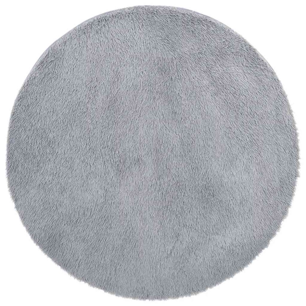 vidaXL Covor shaggy cu pom înalt, NAVARRA, gri argintiu, 120x120 cm