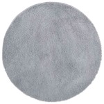 vidaXL Covor shaggy cu pom înalt, NAVARRA, gri argintiu, 120x120 cm
