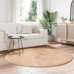 vidaXL Covor shaggy cu pom înalt, NAVARRA, bej, 160x160 cm, poliester