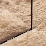 vidaXL Covor shaggy cu pom înalt, NAVARRA, bej, 160x160 cm, poliester