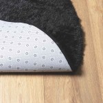 vidaXL Covor shaggy cu pom înalt, NAVARRA, negru, 160x160cm, poliester vidaXL Covor shaggy cu pom înalt, NAVARRA, negru, 160x160cm, poliester