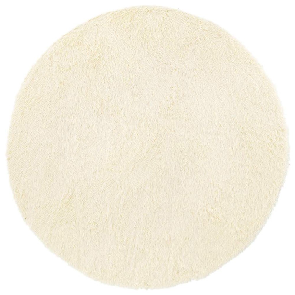vidaXL Covor shaggy cu pom înalt, NAVARRA, crem, 160x160 cm, poliester