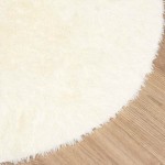 vidaXL Covor shaggy cu pom înalt, NAVARRA, crem, 160x160 cm, poliester