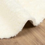 vidaXL Covor shaggy cu pom înalt, NAVARRA, crem, 160x160 cm, poliester