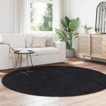 vidaXL Covor shaggy cu pom înalt, NAVARRA, negru, 200x200cm, poliester