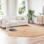 vidaXL Covor shaggy cu pom înalt, NAVARRA, bej, 240x240 cm, poliester