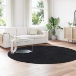 vidaXL Covor shaggy cu pom înalt, NAVARRA, negru, 240x240cm, poliester