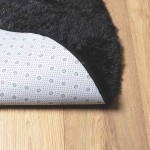 vidaXL Covor shaggy cu pom înalt, NAVARRA, negru, 240x240cm, poliester