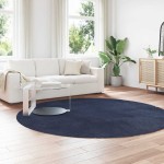 vidaXL Covor shaggy cu pom înalt, NAVARRA, bleumarin, 240x240 cm