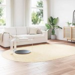 vidaXL Covor shaggy cu pom înalt, NAVARRA, crem, 300x200 cm, poliester