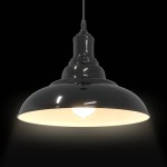 vidaXL Lampă suspendată reglabilă pe înălțime E27 negru lucios metal vidaXL Lampă suspendată reglabilă pe înălțime E27 negru lucios metal
