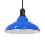 vidaXL Lampă suspendată reglabilă înălțime E27 albastru închis lucios vidaXL Lampă suspendată reglabilă înălțime E27 albastru închis lucios