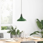 vidaXL Lampă suspendată reglabilă pe înălțime E27 verde lucios metal vidaXL Lampă suspendată reglabilă pe înălțime E27 verde lucios metal