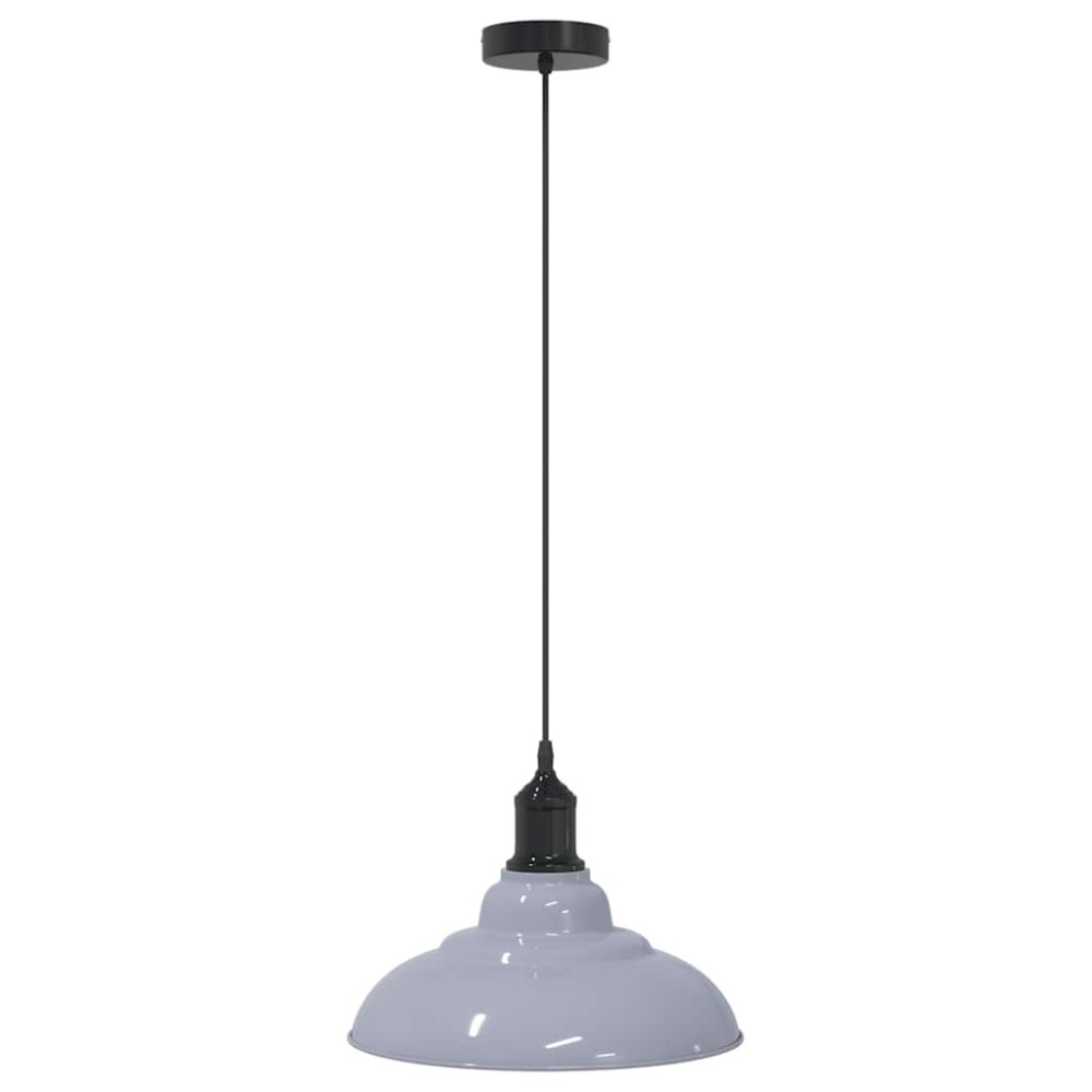 vidaXL Lampă suspendată reglabilă pe înălțime E27 gri lucios metal