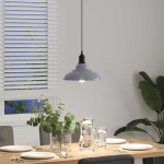 vidaXL Lampă suspendată reglabilă pe înălțime E27 gri lucios metal vidaXL Lampă suspendată reglabilă pe înălțime E27 gri lucios metal