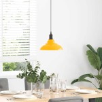 vidaXL Lampă suspendată reglabilă pe înălțime E27 Galben lucios Metal vidaXL Lampă suspendată reglabilă pe înălțime E27 Galben lucios Metal