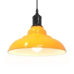 vidaXL Lampă suspendată reglabilă pe înălțime E27 Galben lucios Metal vidaXL Lampă suspendată reglabilă pe înălțime E27 Galben lucios Metal