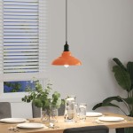 vidaXL Lampă suspendată reglabilă înălțime E27 Portocaliu lucios Metal vidaXL Lampă suspendată reglabilă înălțime E27 Portocaliu lucios Metal