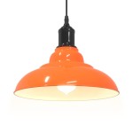 vidaXL Lampă suspendată reglabilă înălțime E27 Portocaliu lucios Metal vidaXL Lampă suspendată reglabilă înălțime E27 Portocaliu lucios Metal