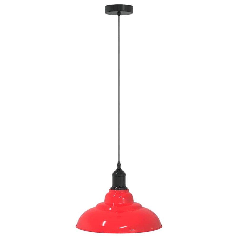 vidaXL Lampă suspendată reglabilă pe înălțime E27 roșu lucios metal
