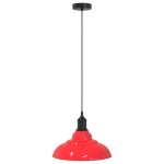 vidaXL Lampă suspendată reglabilă pe înălțime E27 roșu lucios metal vidaXL Lampă suspendată reglabilă pe înălțime E27 roșu lucios metal
