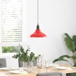 vidaXL Lampă suspendată reglabilă pe înălțime E27 roșu lucios metal vidaXL Lampă suspendată reglabilă pe înălțime E27 roșu lucios metal