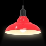 vidaXL Lampă suspendată reglabilă pe înălțime E27 roșu lucios metal vidaXL Lampă suspendată reglabilă pe înălțime E27 roșu lucios metal