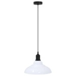 vidaXL Lampă suspendată reglabilă pe înălțime E27 alb lucios metal vidaXL Lampă suspendată reglabilă pe înălțime E27 alb lucios metal