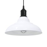 vidaXL Lampă suspendată reglabilă pe înălțime E27 alb lucios metal vidaXL Lampă suspendată reglabilă pe înălțime E27 alb lucios metal
