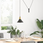 vidaXL Lampă suspendată reglabilă pe înălțime E27 negru lucios metal vidaXL Lampă suspendată reglabilă pe înălțime E27 negru lucios metal
