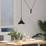 vidaXL Lampă suspendată reglabilă pe înălțime E27 negru lucios metal vidaXL Lampă suspendată reglabilă pe înălțime E27 negru lucios metal