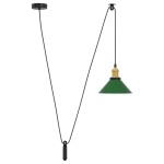 vidaXL Lampă suspendată reglabilă pe înălțime E27 verde lucios metal vidaXL Lampă suspendată reglabilă pe înălțime E27 verde lucios metal