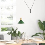 vidaXL Lampă suspendată reglabilă pe înălțime E27 verde lucios metal vidaXL Lampă suspendată reglabilă pe înălțime E27 verde lucios metal