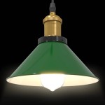 vidaXL Lampă suspendată reglabilă pe înălțime E27 verde lucios metal vidaXL Lampă suspendată reglabilă pe înălțime E27 verde lucios metal