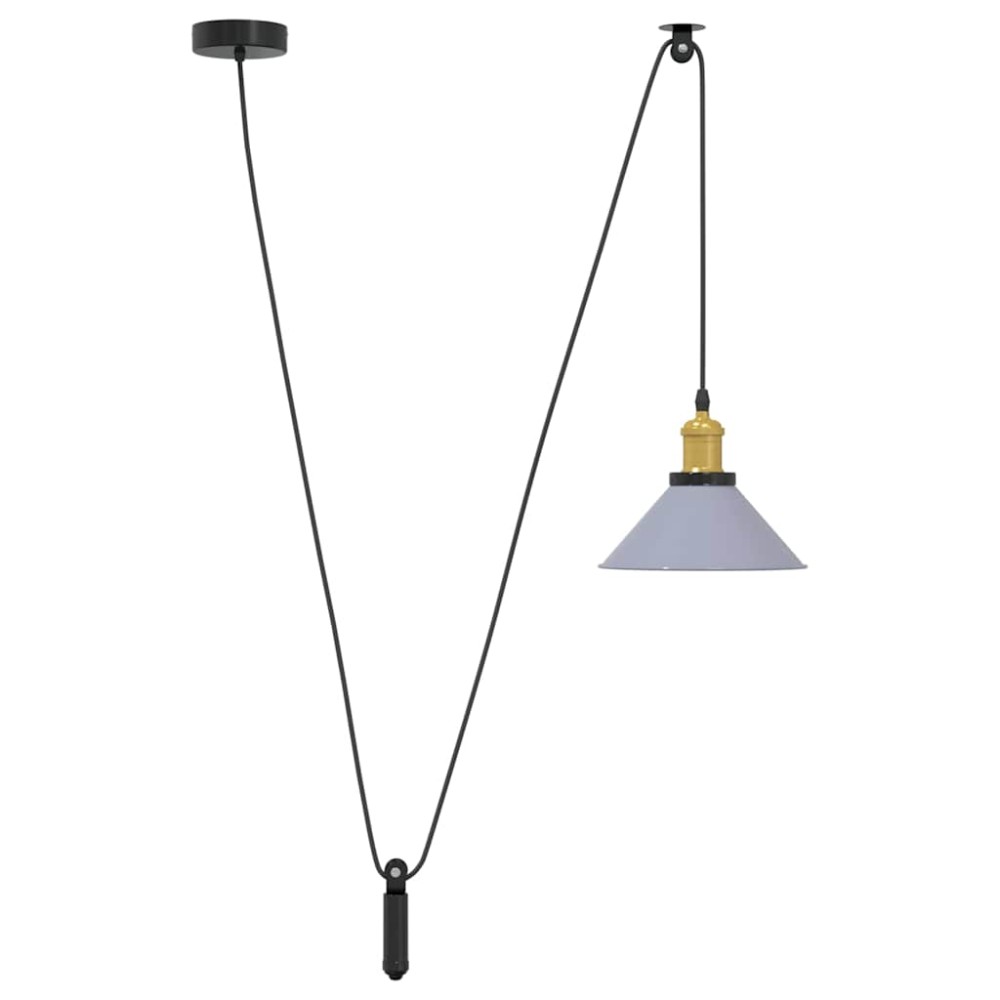 vidaXL Lampă suspendată reglabilă pe înălțime E27 gri lucios metal